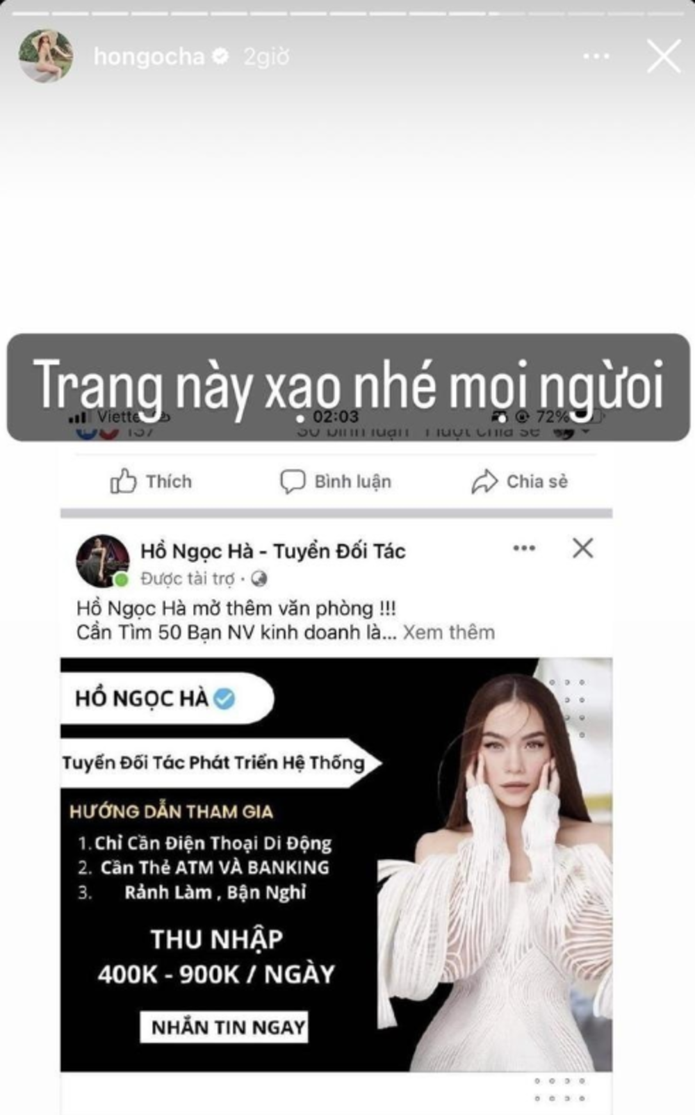 Tóc Tiên bức xúc khi bị kẻ gian mạo danh bán nước hoa trực tuyến