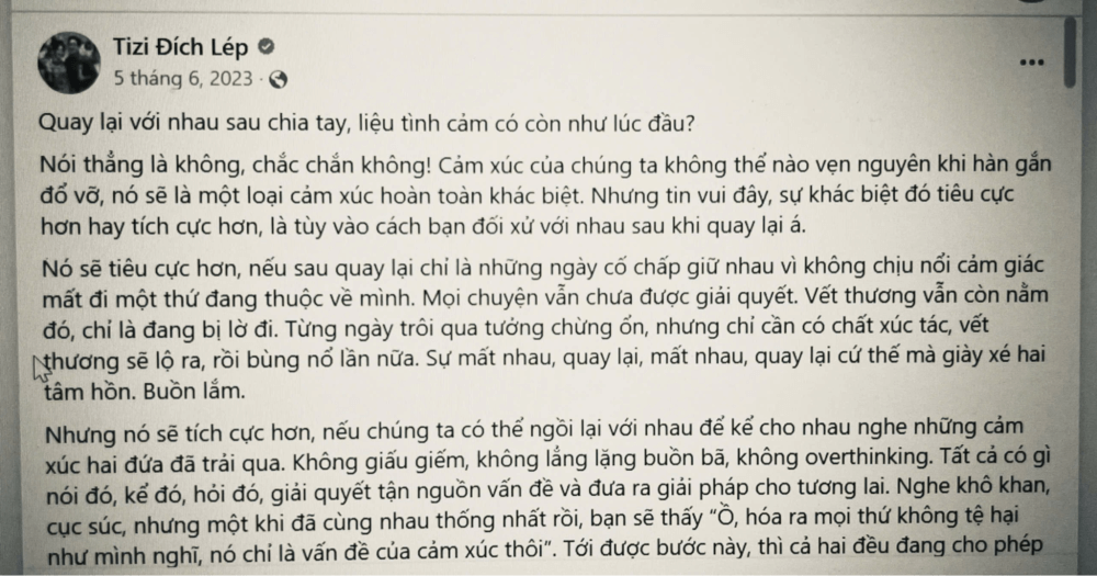 Đích Lép “phá vỡ im lặng” trước những tin đồn không hay về chuyện hôn nhân với Tizi 