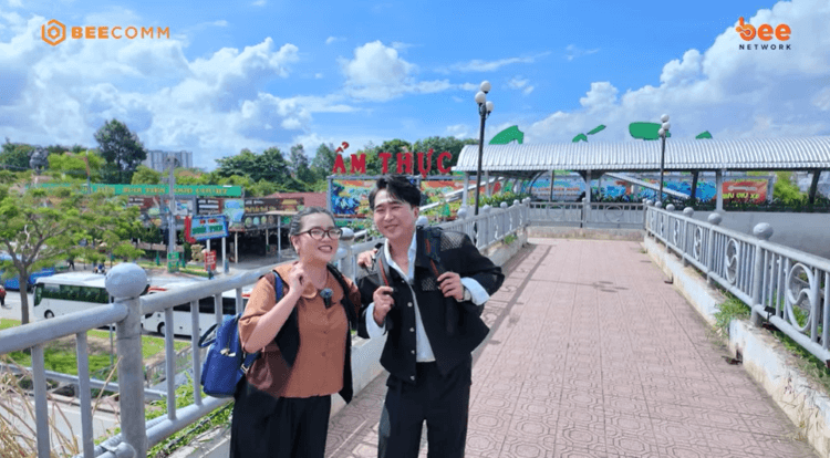 Chen Ru Lu cùng Thành Nhí thích thú khi thưởng thức ẩm thực tại KDL Suối Tiên