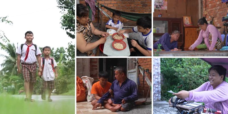 Chế Nguyễn Quỳnh Châu, Hồ Phi Nal bật khóc trước đôi vợ chồng khuyết tật sớm hôm bán vé số nuôi con ăn học