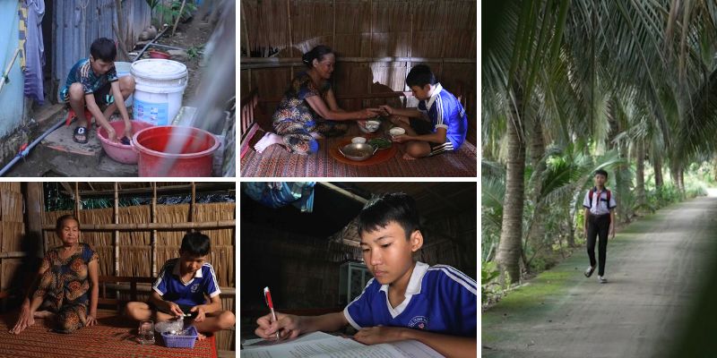 Chế Nguyễn Quỳnh Châu, Hồ Phi Nal bật khóc trước đôi vợ chồng khuyết tật sớm hôm bán vé số nuôi con ăn học