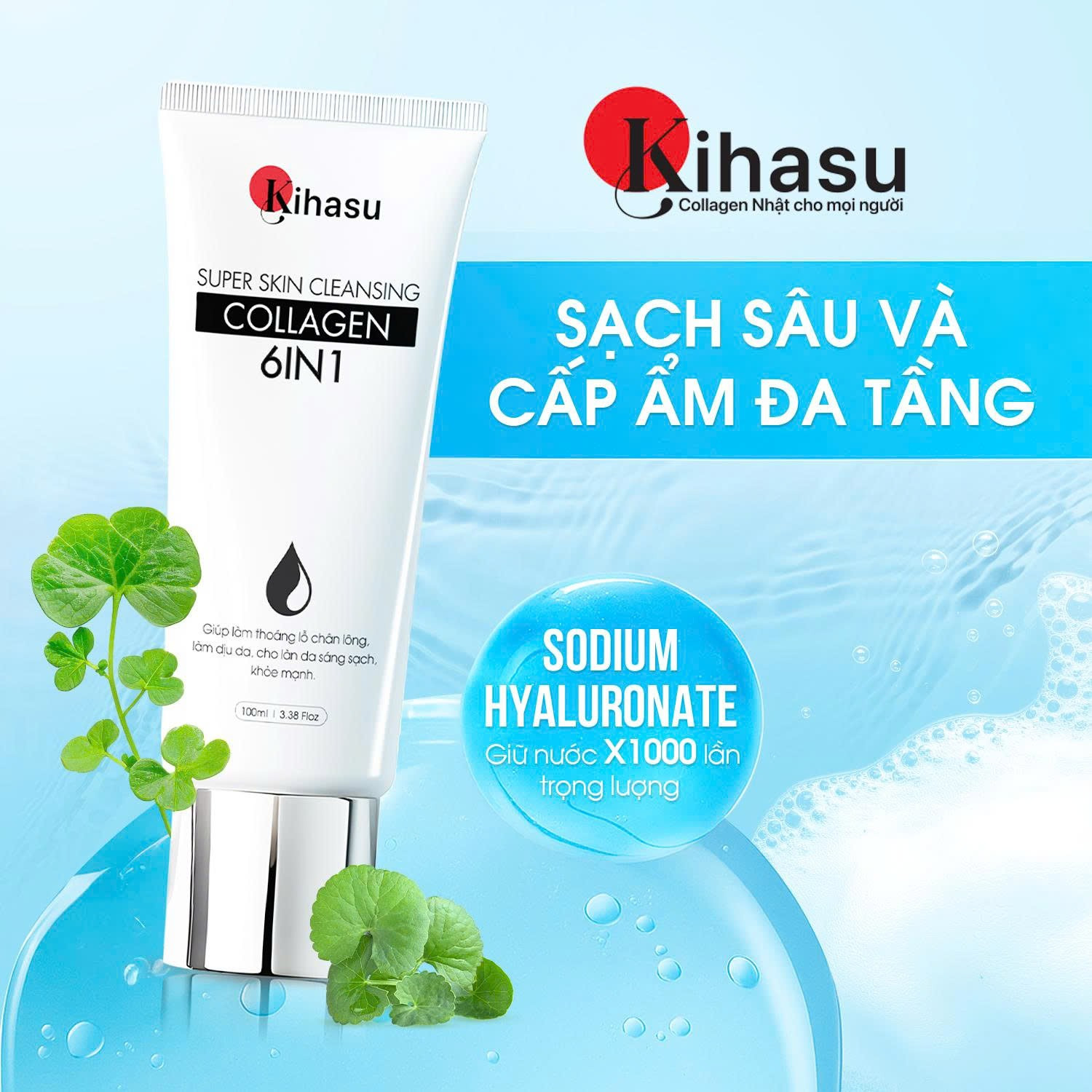 Sữa rửa mặt Collagen Kihasu 6in1 – Giải pháp chăm sóc da toàn diện chuẩn khoa học