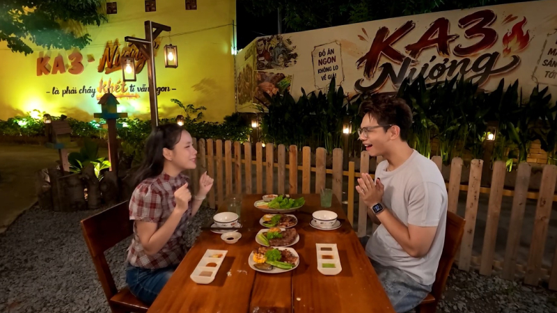 Quán ăn hạnh phúc tập 75: Gia Linh và Nam Khánh “mê đắm” quán nướng sân vườn 6.000 m² có view ngắm máy bay cực chill