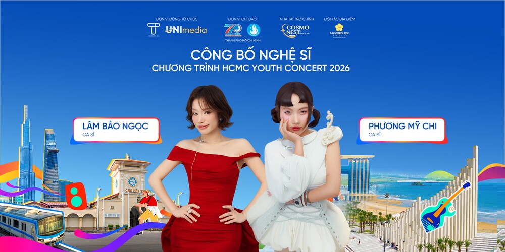 Hồ Ngọc Hà, Phương Mỹ Chi, Lâm Bảo Ngọc tham gia HCMC Youth Concert 2026